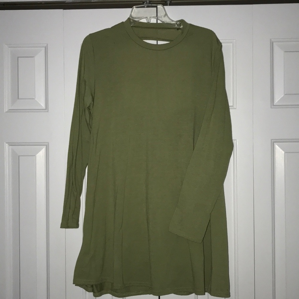Olive green cotton dress